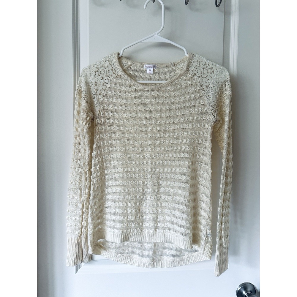 Xhileration Y2K Semi Sheer Lace Long Sleeve Top Size S